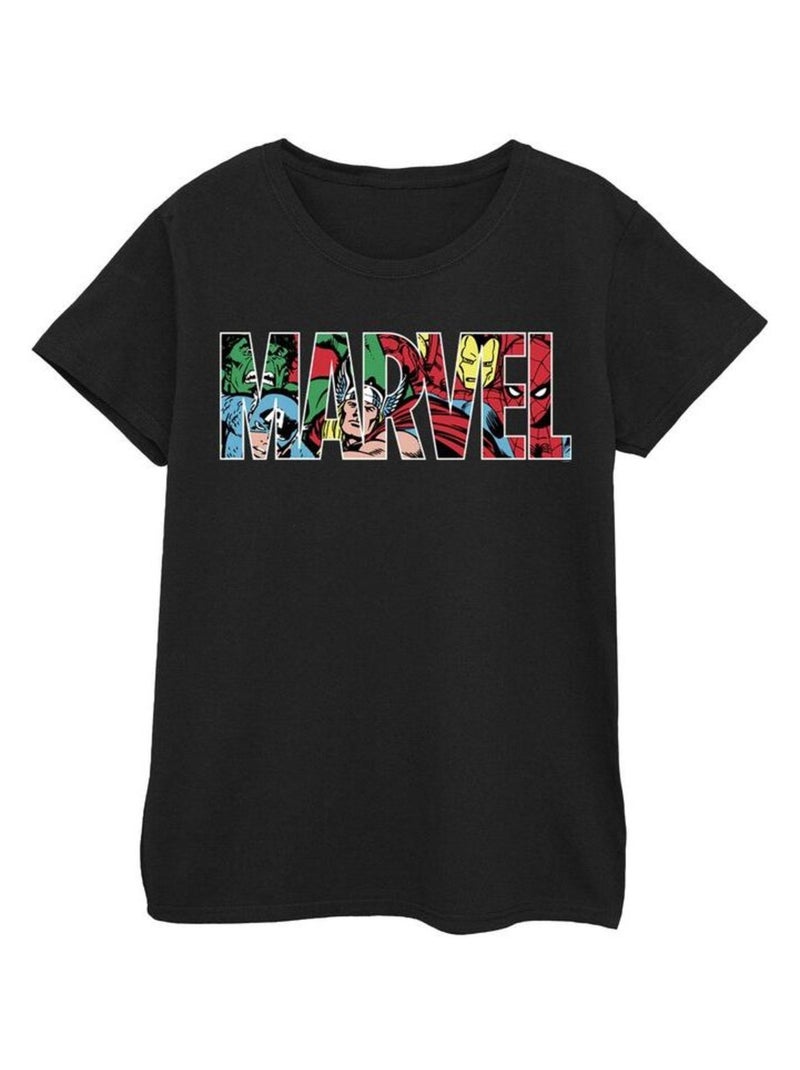 Marvel Comics - T-shirt motif/style personnages Noir - Kiabi