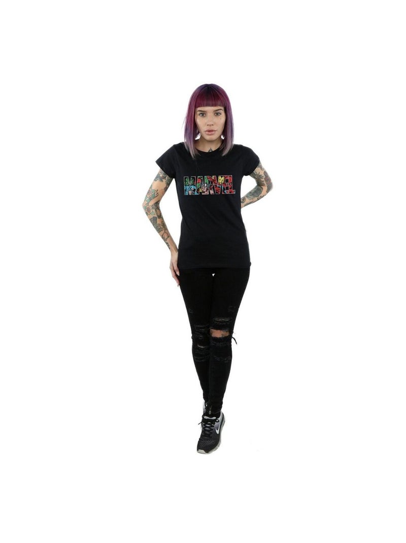 Marvel Comics - T-shirt motif/style personnages Noir - Kiabi