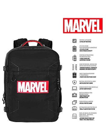 Marvel Comics Grand Sac à Dos de Voyage Mercury 47x23x33cm, Noir