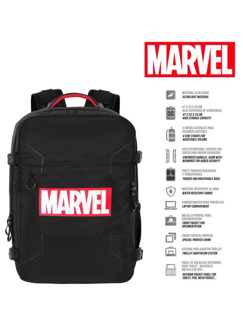 Marvel Comics Grand Sac à Dos de Voyage Mercury 47x23x33cm, Noir - Kiabi