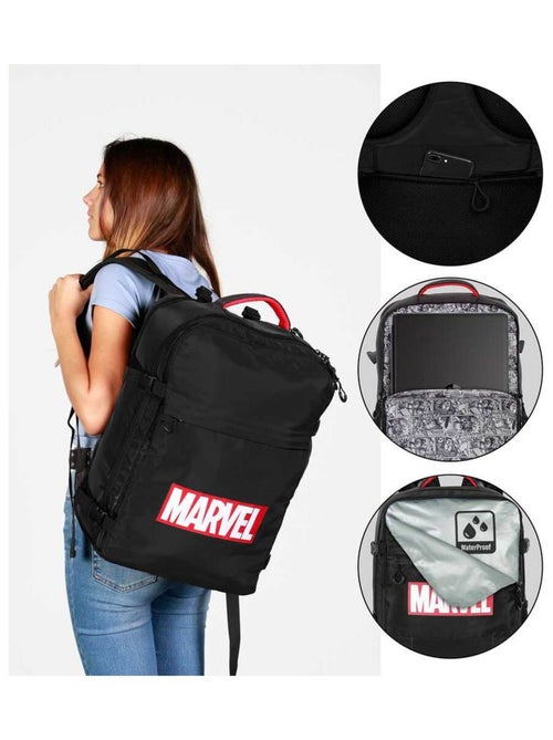 Marvel Comics Grand Sac à Dos de Voyage Mercury 47x23x33cm, Noir - Kiabi