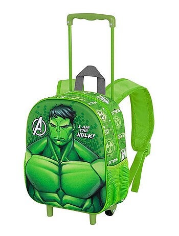 Marvel Hulk Rage Sac à dos 3D à Roulettes Petit, Vert