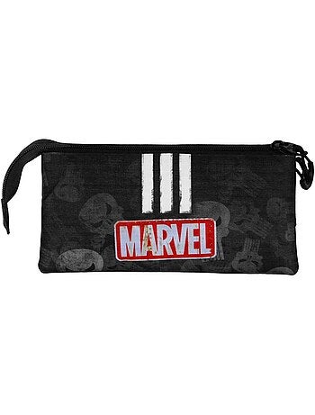 Marvel Punisher Skull Trousse Triple, Noir