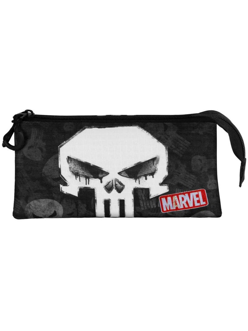 Marvel Punisher Skull Trousse Triple, Noir Noir - Kiabi