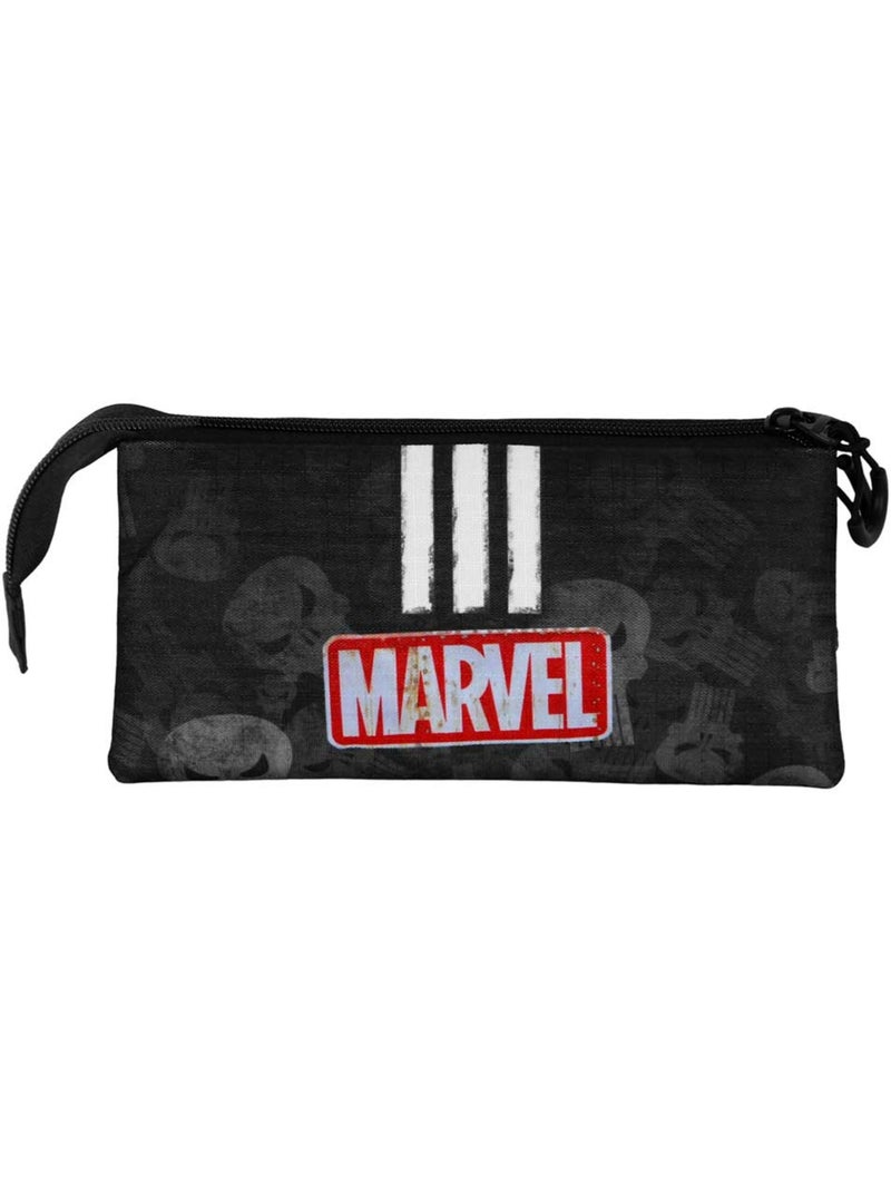 Marvel Punisher Skull Trousse Triple, Noir Noir - Kiabi