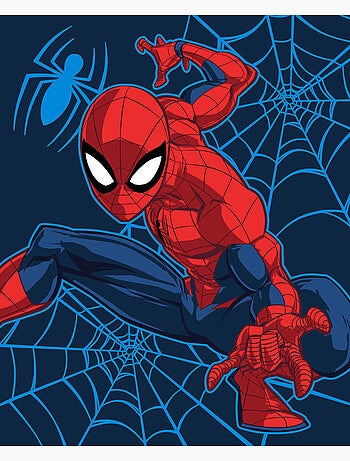 Marvel spider-man couverture flanelle 130x160 cm bleu et rouge