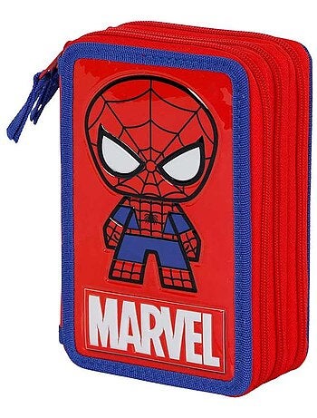 Marvel Spiderman Glide Trousse Triple Garnie, Rouge