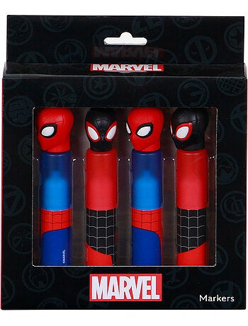 Marvel Spiderman Peter Pack de 4 Surligneurs, Rouge