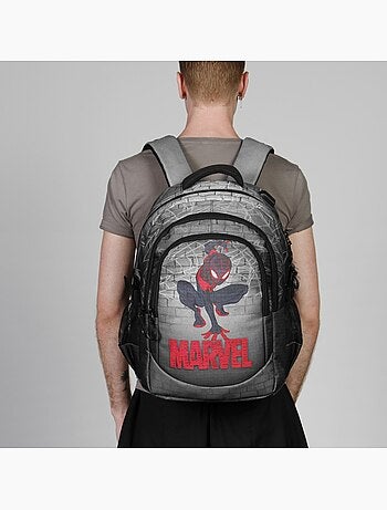 Marvel Spiderman Spin Sac à dos Running PLUS, Gris