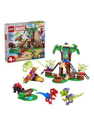 Marvel Spidey contre le raptor de Gobby à la cabane dans l'arbre