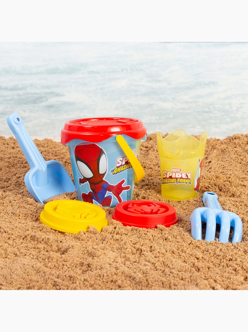 Marvel spidey et sa super équipe seau de plage ø14 cm avec accessoires et sac de transport N/A - Kiabi