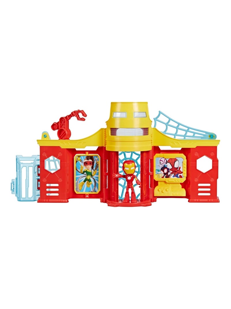 Marvel Spidey et ses amis extraordinaires, Coffret Tour Stark avec figurine Iron Man Rouge - Kiabi