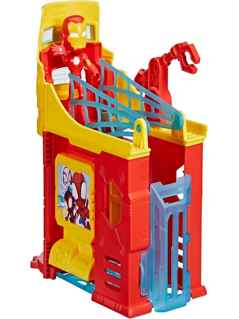 Marvel Spidey et ses amis extraordinaires, Coffret Tour Stark avec figurine Iron Man Rouge - Kiabi