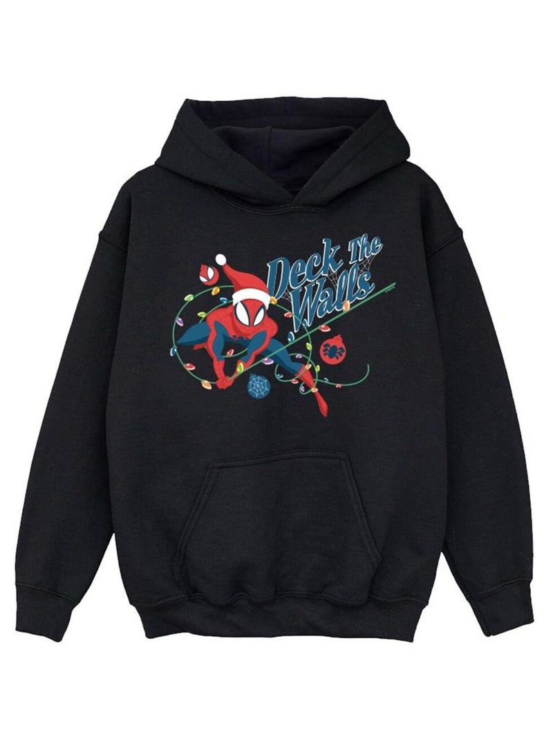Marvel Universe - Sweat à capuche DECK THE WALLS Noir - Kiabi