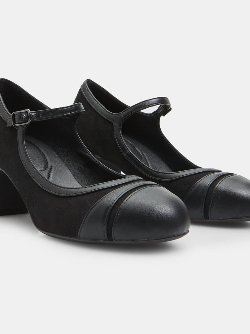 Mary Jane avec talon block 6 cm BATA Noir - Kiabi