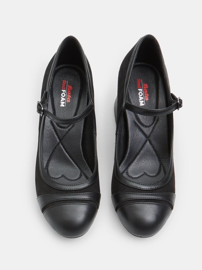 Mary Jane avec talon block 6 cm BATA Noir - Kiabi