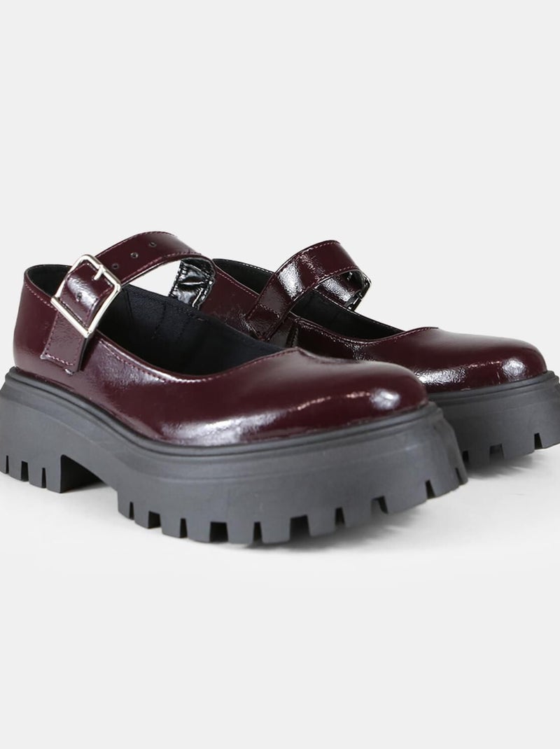 Mary Jane effet vernis BATA Bordeaux - Kiabi