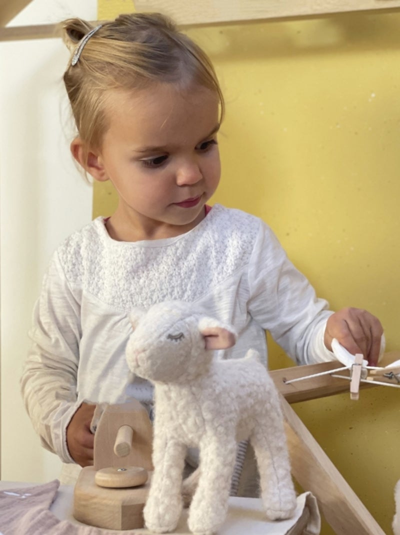 Mary l'agneau en peluche 16 cm Beige - Kiabi