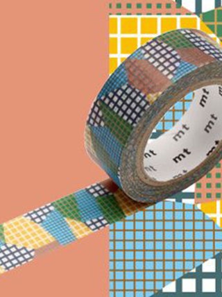 Masking tape collage quadrillé - Multicolore - 1,5 - Masking Tape