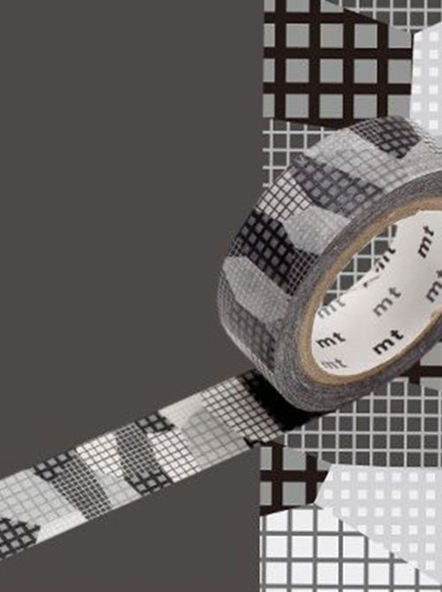 Masking tape collage quadrillé - Noir - 1,5 cm x 7 - Masking Tape - Kiabi