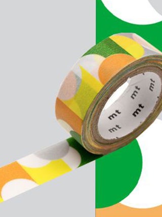 Masking tape demi-cercles - Argent, vert, jaune - - Masking Tape