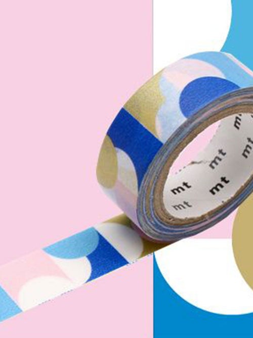 Masking tape demi-cercles - Or, rose et bleu - 1,5 - Masking Tape - Kiabi