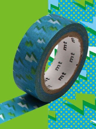 Masking tape éclairs sur fond bleu - 1,5 cm x 7 m - Masking Tape