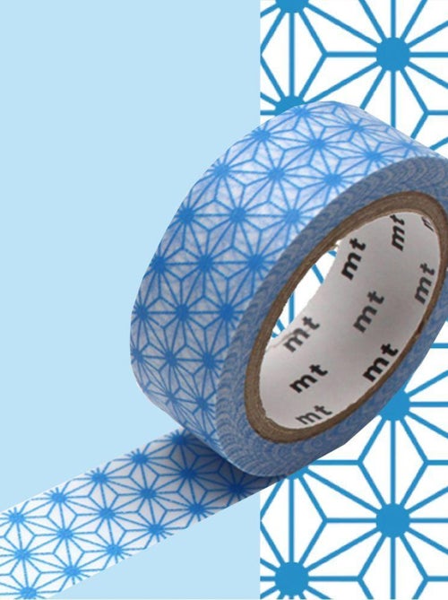 Masking tape étoiles Asanoha - Bleu - 1,5 cm x 7 m - Masking Tape - Kiabi