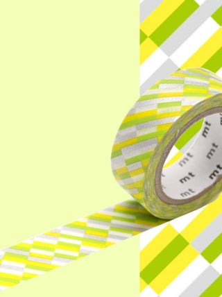 Masking tape mosaïque - Argent et vert - 1,5 cm x - Masking Tape