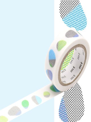 Masking tape motif galet - Bleu - 1,5 cm x 7 m - Masking Tape