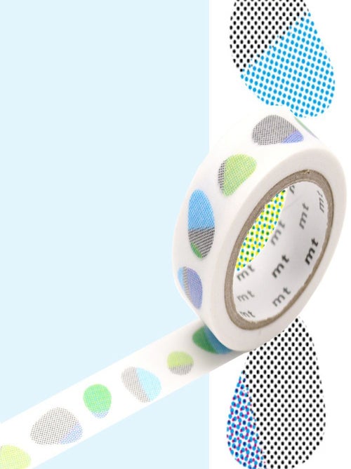 Masking tape motif galet - Bleu - 1,5 cm x 7 m - Masking Tape - Kiabi