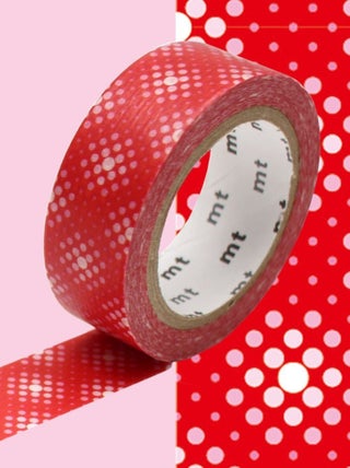 Masking tape points blanc sur fond rouge - 1,5 cm - Masking Tape