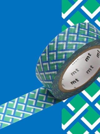 Masking tape tressage fond vert - 1,5 cm x 7 m - Masking Tape