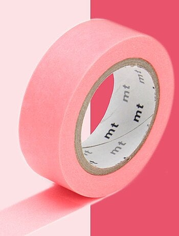 Masking tape unicolore - Rouge fluo - 1,5 cm x 7 m - Masking Tape