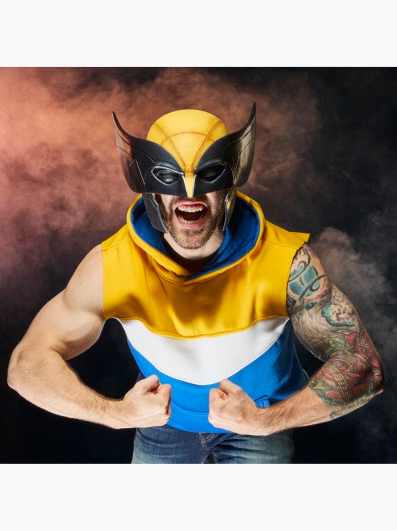 Masque cosplay wolverine échelle 1:1 avec socle - hasbro, marvel legends Jaune - Kiabi