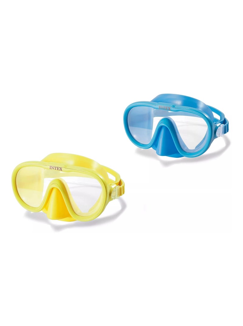 Masque de natation Sea Scan Bleu Jaune - Kiabi