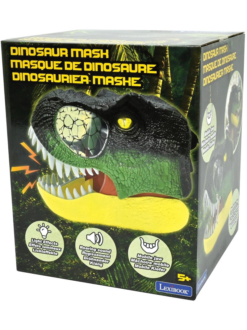 Masque Dinosaure réaliste avec effets de sons et lumières Vert - Kiabi
