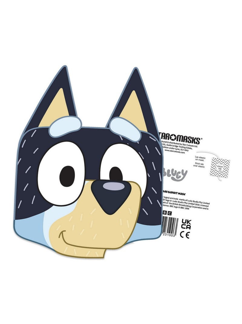 Masque en carton - bandit (bluey) - taille a4 Multicolore - Kiabi