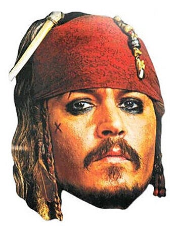 Masque en carton - visage Disney Pirates des caraïbes - Jack Sparrow 27 cm