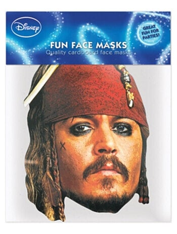 Masque en carton - visage Disney Pirates des caraïbes - Jack Sparrow 27 cm