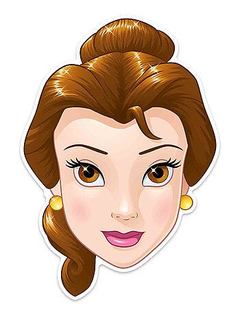 Masque en carton belle - disney la belle et la bête 27 cm