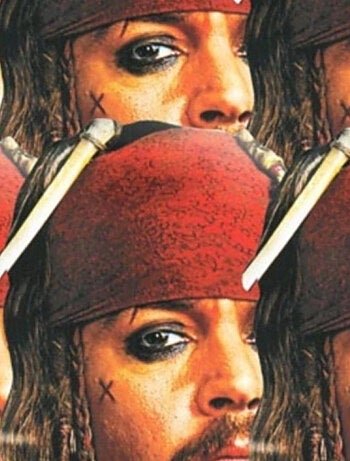 Masque en carton Lot de six masques visage Disney Pirates des caraïbes - Jack Sparrow