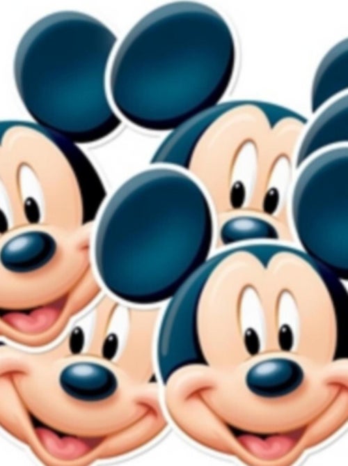 Masque en carton Pack de 6 visage Disney tête de Mickey Mouse 27 cm - Kiabi