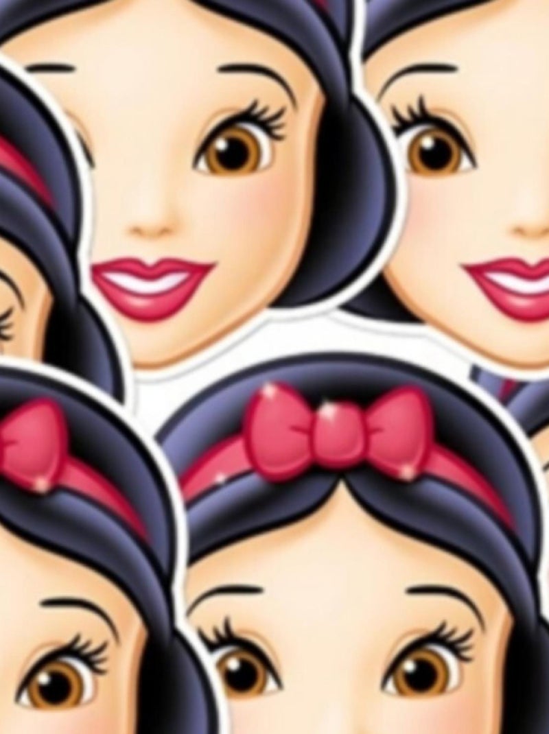 Masque en carton Paquet de 6 visage Disney princesse blanche-neige 27 cm Multicolore - Kiabi