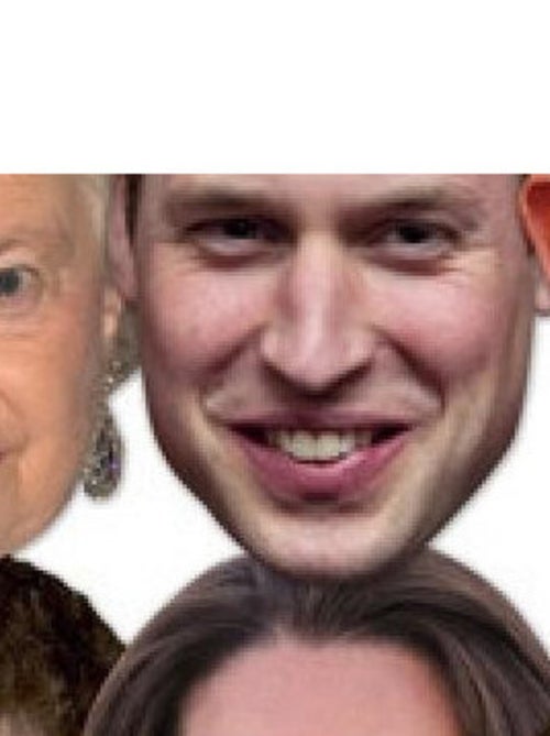 Masque en carton Paquet de 6 visages Famille Royale - Kiabi