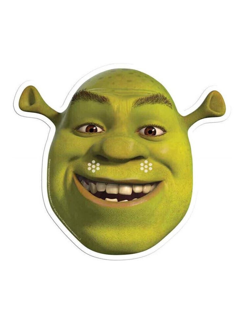 Masque en carton Paquet de 6 visages Shrek Multicolore - Kiabi