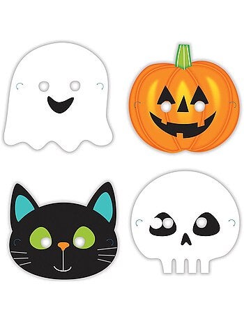 Masques Halloween en carton x 4