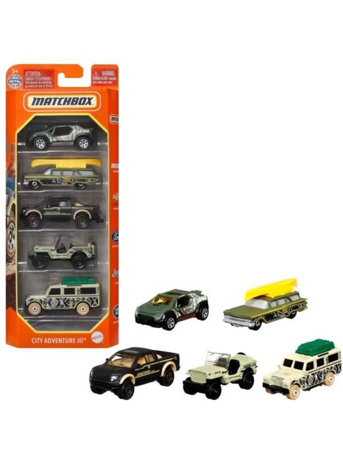 Matchbox - pack de 5 véhicules (modèle aléatoire) - petites voitures - 3 ans et + c1817 - Kiabi