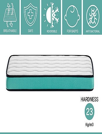 Matela bébé 60x120x11 cm CONFORT BABY - Noyau perforé et respirante