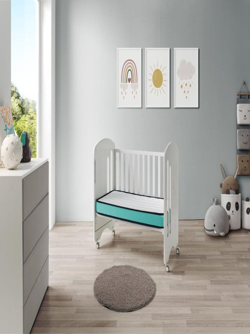 Matela bébé 60x120x11 cm CONFORT BABY - Noyau perforé et respirante - Kiabi